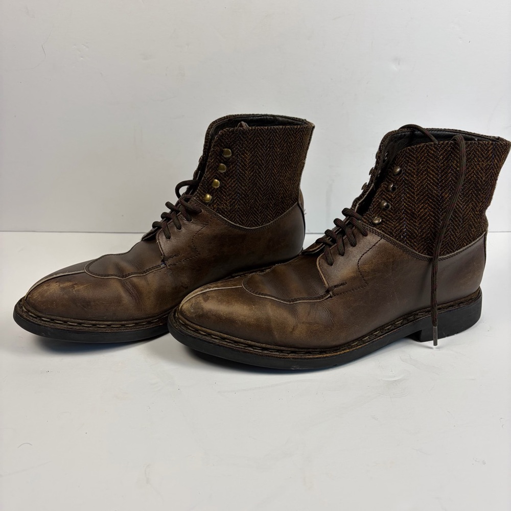 Heschung Ginkgo Brown Leather Split Toe Dress Boots Men's US 7 / UK 5.5 / EU 40